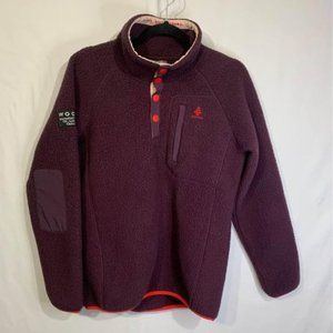 Womans “WOODS” 1/4 button pullover. Multiple pockets. Burgundy. Excelle…